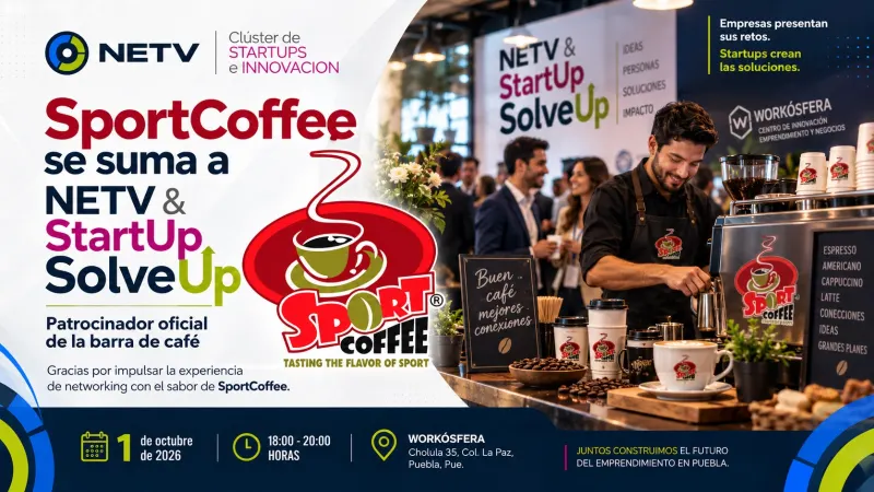Sport Coffee, patrocinador oficial de la barra de café en NETV & StartUp SolveUp